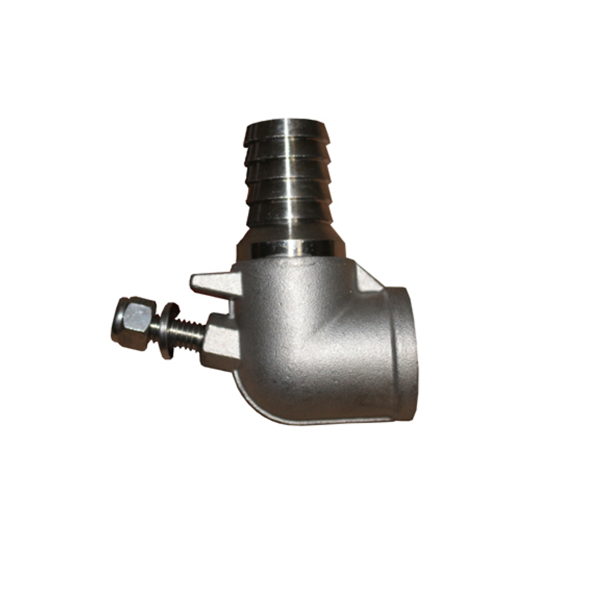 Rhino Tuff Tanks 1in. Elbow Kit with Nut for RTT Stand Base, 1in. Barb x 1in. FNPT, Stainless Steel